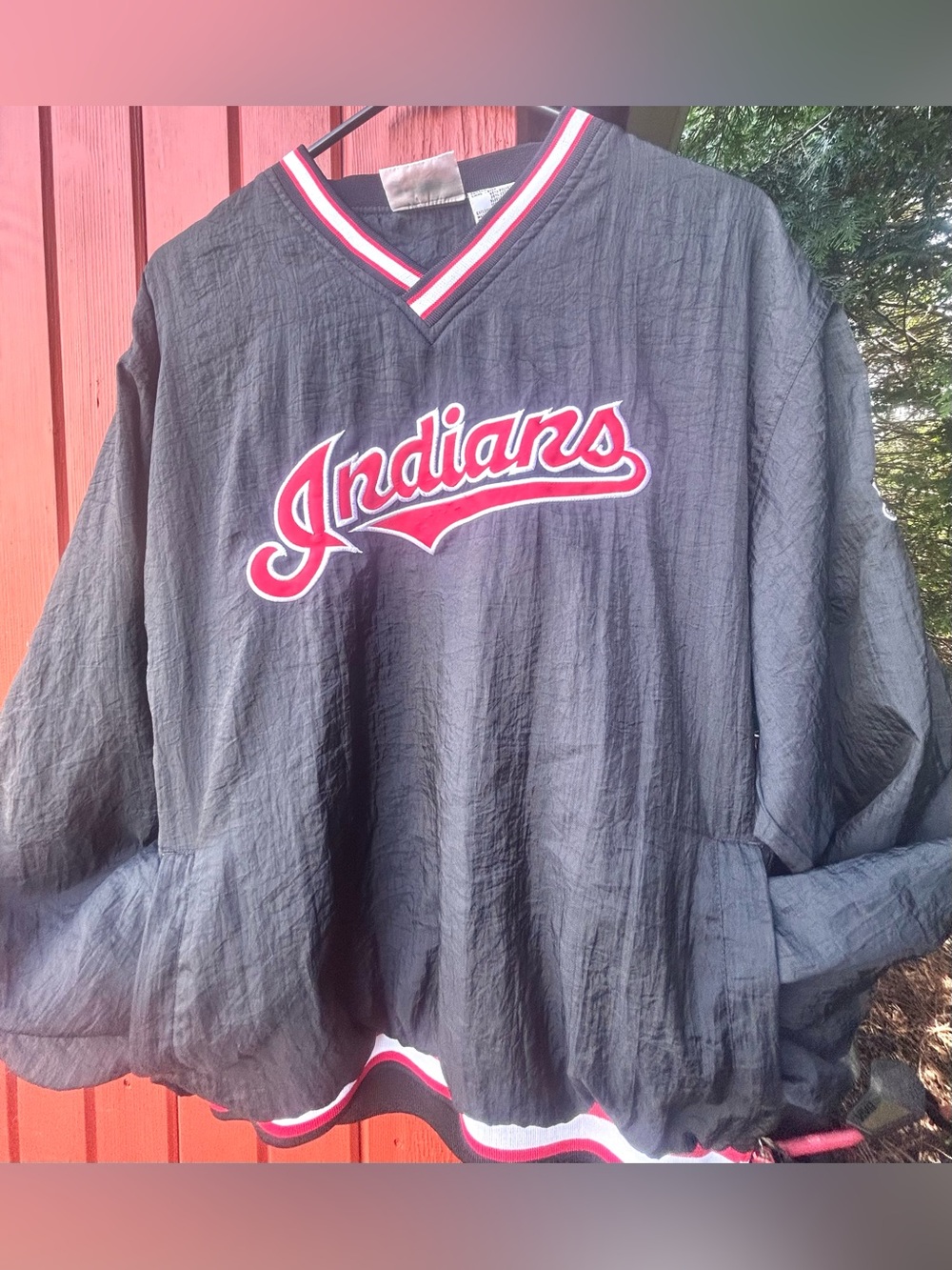 Vintage Cleveland Indians Pullover Windbreaker Jacket Sz XL